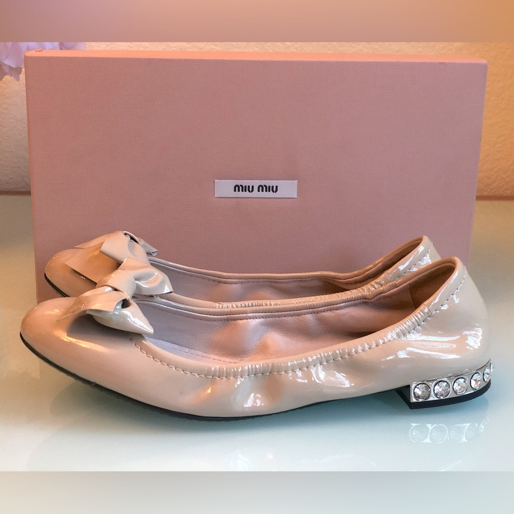 Like New Miu Miu Patent Leather Flat in size 39.5